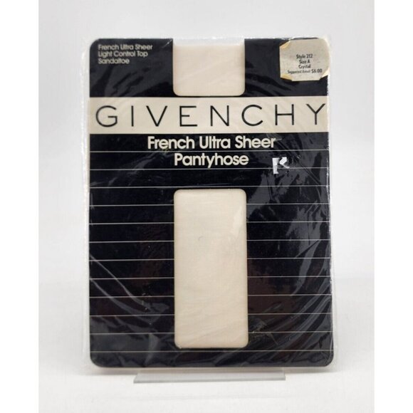 Givenchy French Ultra Sheer Light Control Top Pantyhose Style 212 Size A Crystal - Picture 1 of 4